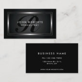 Professionelle Schwarze Monogramm Visitenkarte (Vorne/Hinten)