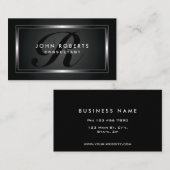 Professionelle Schwarze Monogramm Visitenkarte (Vorne/Hinten)