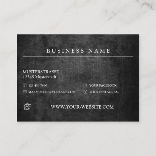 Professionelle Telefonnummerkarte (Rückseite)