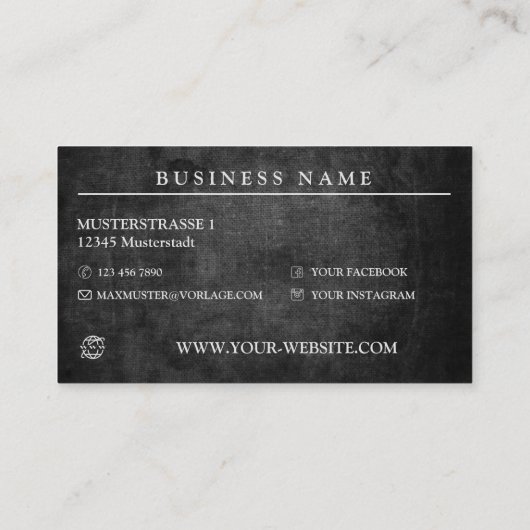 Professionelle  telefonnummerkarte (Rückseite)