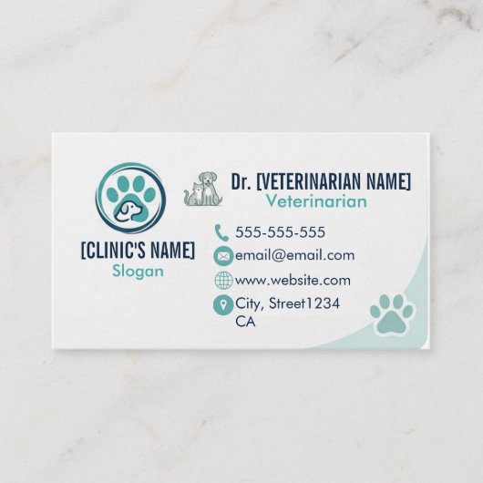 Professionelle Tierarzt Visitenkarte (Vorderseite)