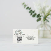 Professionelle Tierpflege mit QR-Code Visitenkarte (Stehend Vorderseite)