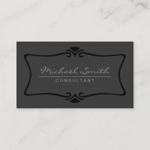 Professionelle Vintage Art Deco Eleganz Schwarz Visitenkarte