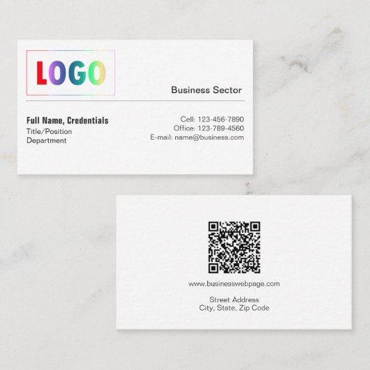Professionelle Visitenkarte mit Logo und QR-Code, (Vorne/Hinten)