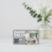 Professionelle Visitenkarte mit Logo und QR-Code (Stehend Vorderseite)