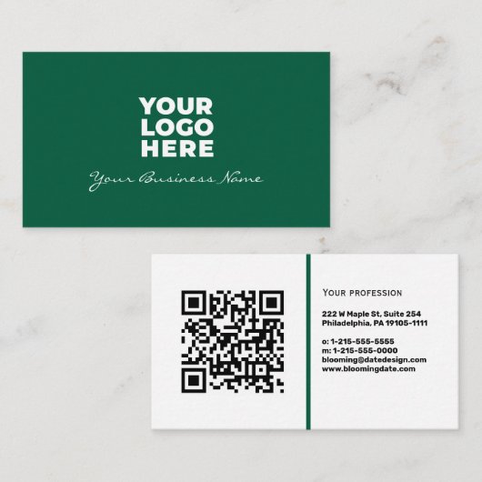 Professionelle Visitenkarte mit QR-Code und Logo (Vorne/Hinten)