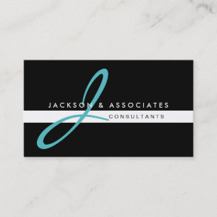 Professionelle Visitenkarte mit Teal-Monogramm