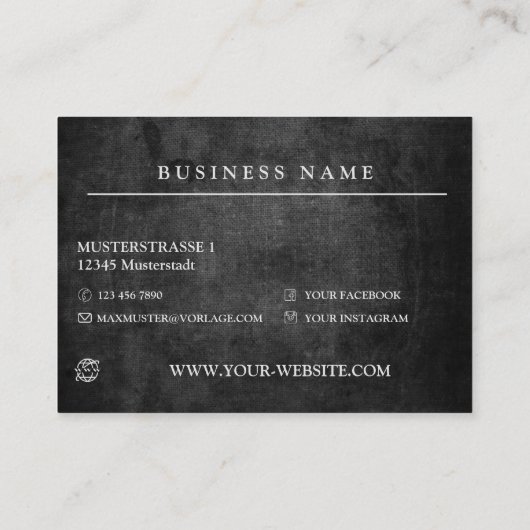 Professionelle Visitenkarte Selbst Gestalten (Rückseite)