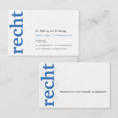 Professionelle Visitenkarten blau weiß Visitenkarte (Vorne/Hinten)