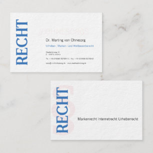Professionelle Visitenkarten in blau und weiß Visitenkarte