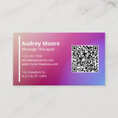 Professionelle Vorlagen QR-Code Massagetherapeut Visitenkarte (Vorderseite)