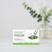 Professionelle weiße Grün-Rasenpflege & Landschaft Visitenkarte (Stehend Vorderseite)