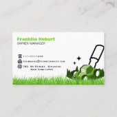 Professionelle Weiße Grüne Rasenpflege & Landschaf Visitenkarte (Rückseite)