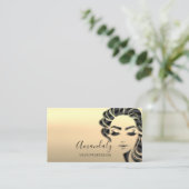 Professionelle Wimpern Friseursalon Gold Ombre Visitenkarte (Stehend Vorderseite)