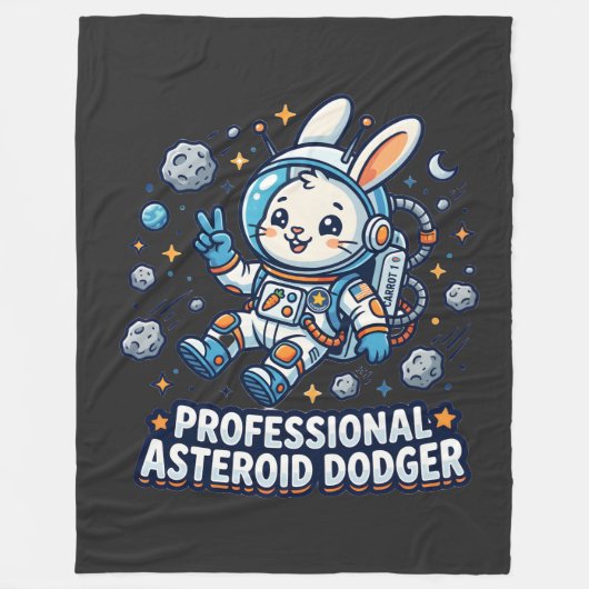 Professioneller Asteroiden-Ausweich-Hase Fleecedecke (Vorderseite)
