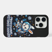 Professioneller Asteroiden-Ausweich-Hase iPhone Hülle (Rückseite (Horizontal))