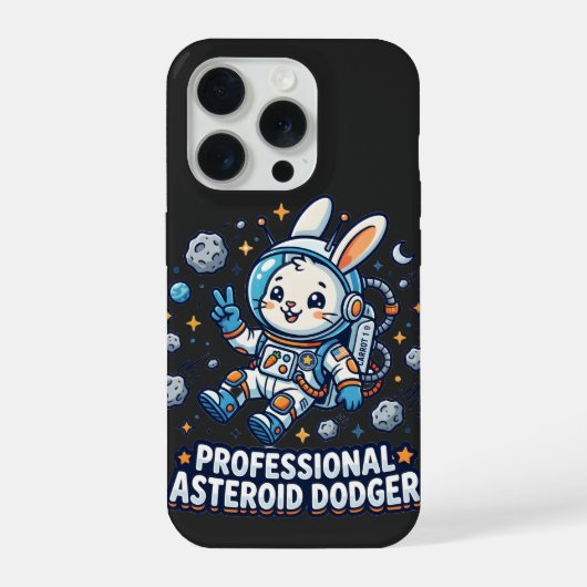 Professioneller Asteroiden-Ausweich-Hase iPhone Hülle (Rückseite)