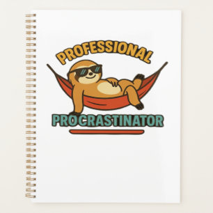 Professioneller Aufschieber Faultier Retro T-Shirt Planer