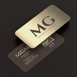 Professioneller Auftragnehmer Espresso Faux Gold M Visitenkarte