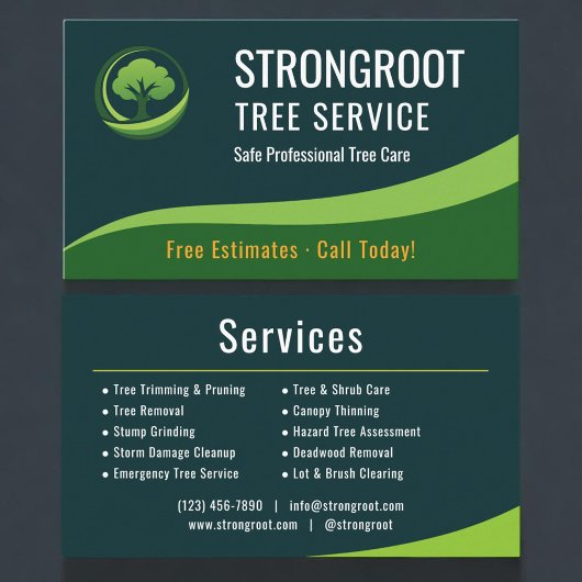 Professioneller Baumschnitt-Service Arborist Visitenkarte