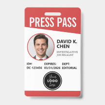 Professioneller benutzerdefinierter Pressepass-ID-