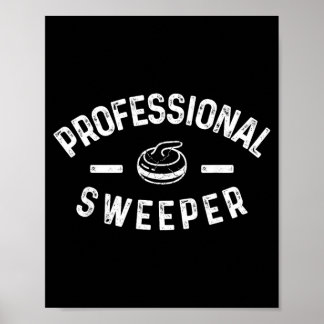 Professioneller Besen lustiges Curling Poster