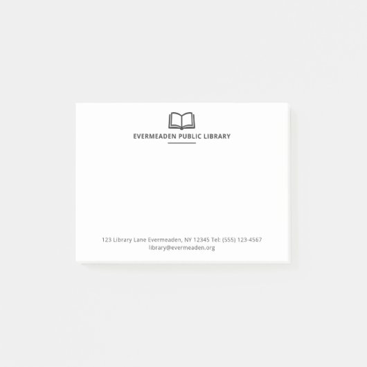 Professioneller Bibliotheksname Einfach Post-it Klebezettel (Vorderseite)