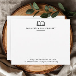 Professioneller Bibliotheksname Minimalistisch Mitteilungskarte