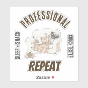 Professioneller Couch-Tester – Cozy Paws Kollektio Aufkleber