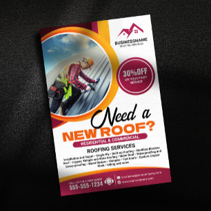 Professioneller Dachreparatur-Installationsservice Flyer