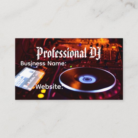 Professioneller Deejay Visitenkarte (Vorderseite)