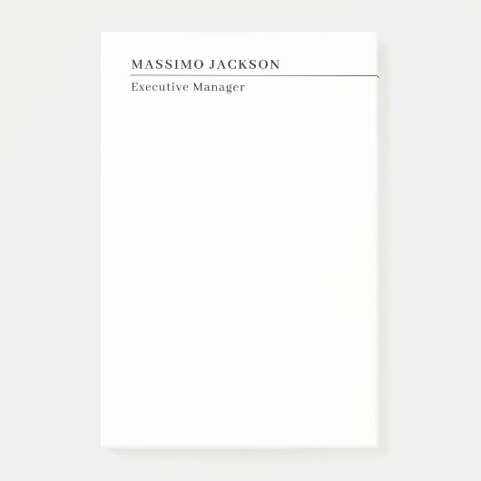 Professioneller einfacher minimalistischer moderne post-it klebezettel (Vorderseite)