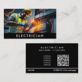 *~* Professioneller Elektriker AP75 Foto QR Visitenkarte (Vorne/Hinten)