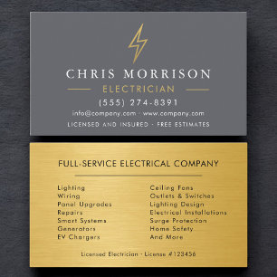 Professioneller Elektriker Industrial Gold  Visitenkarte