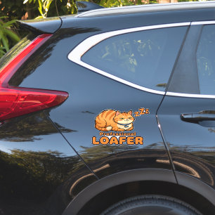 Professioneller Faulenzer Lustige schlafende Katze Aufkleber
