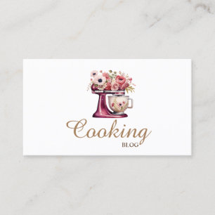 Professioneller Floral Bäckerei Roter Mixer,Kochen Visitenkarte