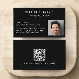 Professioneller Foto-QR-Code Schwarz Visitenkarte