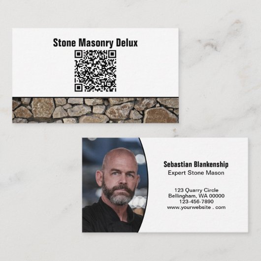 Professioneller Foto-QR-Code-Steinwand Visitenkarte (Vorne/Hinten)
