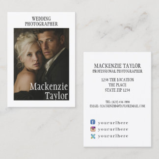 Professioneller Fotograf Personalisiertes Foto Visitenkarte