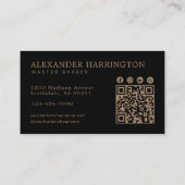 Professioneller Friseursalon Bronze Büffel QR-Code Visitenkarte (Rückseite)