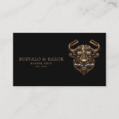 Professioneller Friseursalon Bronze Büffel QR-Code Visitenkarte (Vorderseite)
