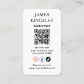 Professioneller Friseursalon QR Code Moderner Fris Visitenkarte (Rückseite)
