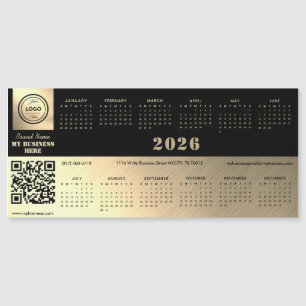 Professioneller generischer Schwarz&Gold-Kalender  Magnetkarte