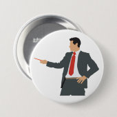 Professioneller Geschäftsmann im Anzug mit Zeigest Button (Vorne & Hinten)