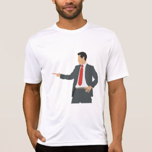 Professioneller Geschäftsmann im Anzug mit Zeigest T-Shirt