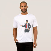 Professioneller Geschäftsmann im Anzug mit Zeigest T-Shirt (Vorne ganz)