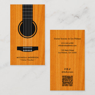 Professioneller Gitarrenlehrer QR-Code und soziale Visitenkarte