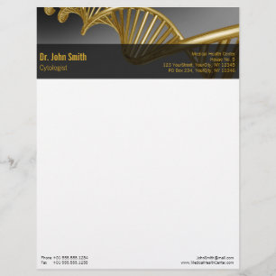 Professioneller Gold-DNA-Strang Medizinischer Luxu Briefbogen