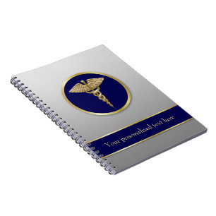 Professioneller goldener medizinischer Caduceus Bl Notizblock