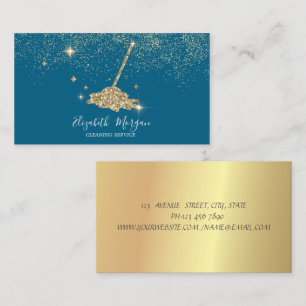 Professioneller Goldkonfetti-Glitterbesen Visitenkarte